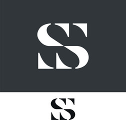 SS, SS, monogram initial Letter Logo