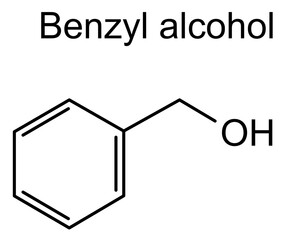 Chemical structure of benzyl alcohol, drug substance