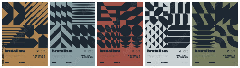 Poster brutalism art colorful trendy poster, abstract geometric composition graphic in y2k aesthetics, vect