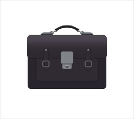 lack leather business briefcase with sleek design, sturdy handle, and polished metal accents