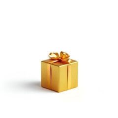 Obraz premium golden gift box on white background