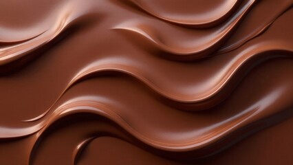 Background of waves of melted chocolate (white, milk, bitter, dark). World Chocolate Day concept