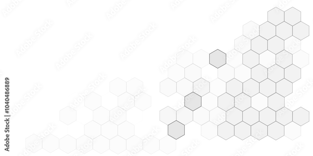 Poster Vector illustration of hexagons pattern. Abstract cube hexagon shape background, hexagon shape pattern innovative concept background.