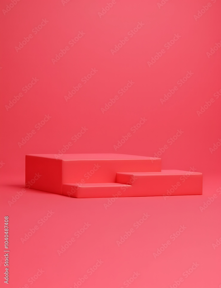 Poster Red satin product display stands have a pink glossy background finish available in various sizes and styles online today.