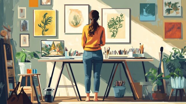 Depict the challenge of finding joy in hobbies Adobe Illustrator