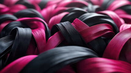 Fototapeta premium A vibrant collection of colorful ribbons in various shades, perfect for crafting and festive decorations.