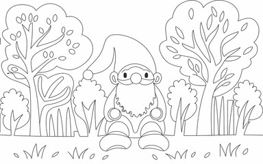 easter card with chicken Coloring page design illustration white background and white and black outline design