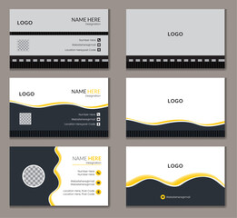 Set of Modern shape business card template. 