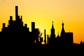 Obraz premium city skyline at sunset onn the Kremlin's Moscow