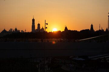Naklejka premium Sunset above Moscow's Kremlin