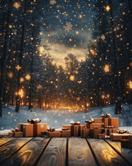 winter night landscape

