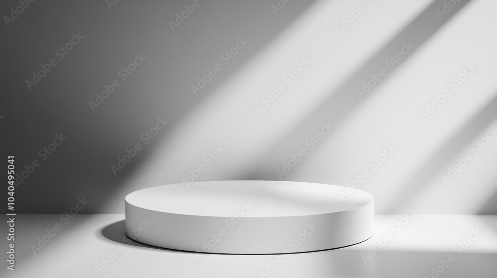 Poster minimalist display platform with soft shadows an artistic perspective on light and space in contempo