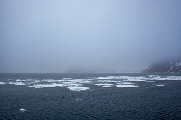Misty Arctic Ocean Scenery