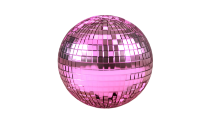 Pink disco ball transparent background