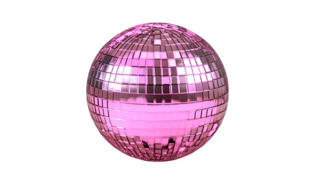 Pink disco ball transparent background