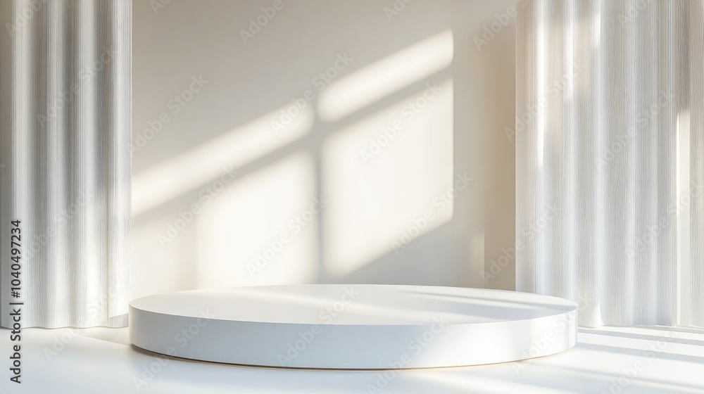 Poster modern minimalist showcase a serene space with soft shadows and clean lines for versatile presentati