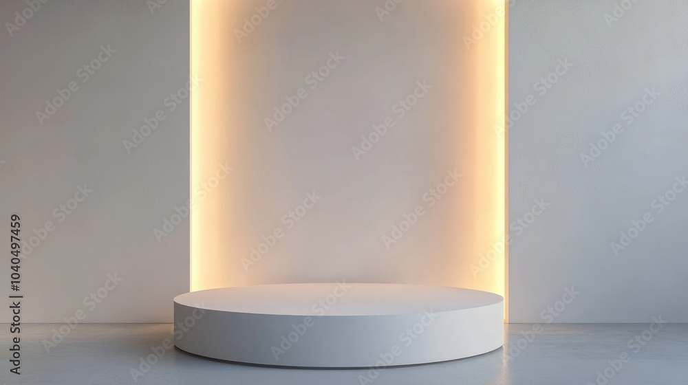 Poster minimalist stage design with soft lighting a modern presentation space for events and showcases