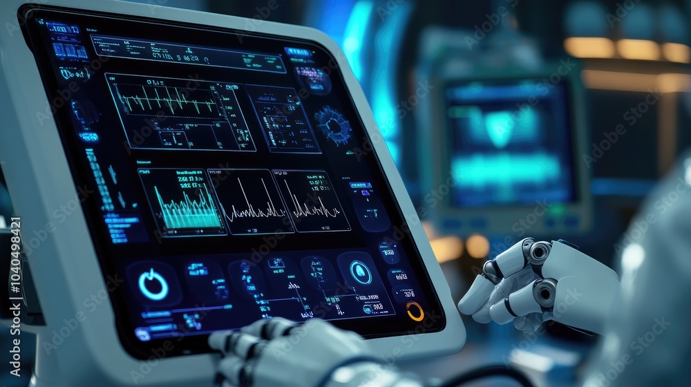 Aufkleber advanced robotic interface for monitoring health metrics in modern medical technology