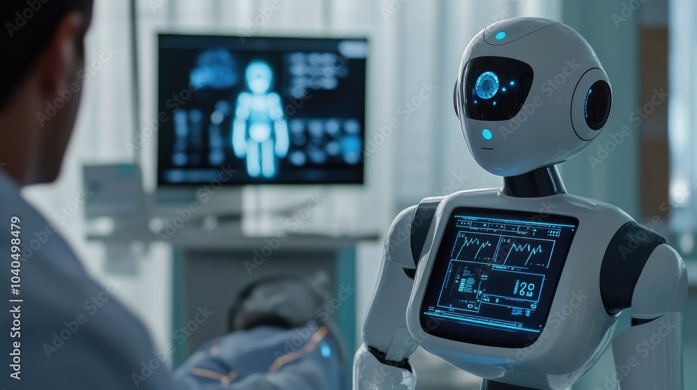 Poster exploring the future of healthcare with advanced robotics a glimpse into medical technology and pati