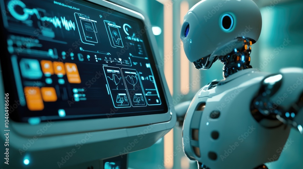 Poster exploring the future of robotics the interplay between advanced technology and human interaction in 