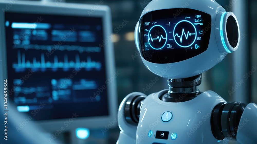 Poster exploring the future of robotics a close-up on advanced ai technology and human interaction