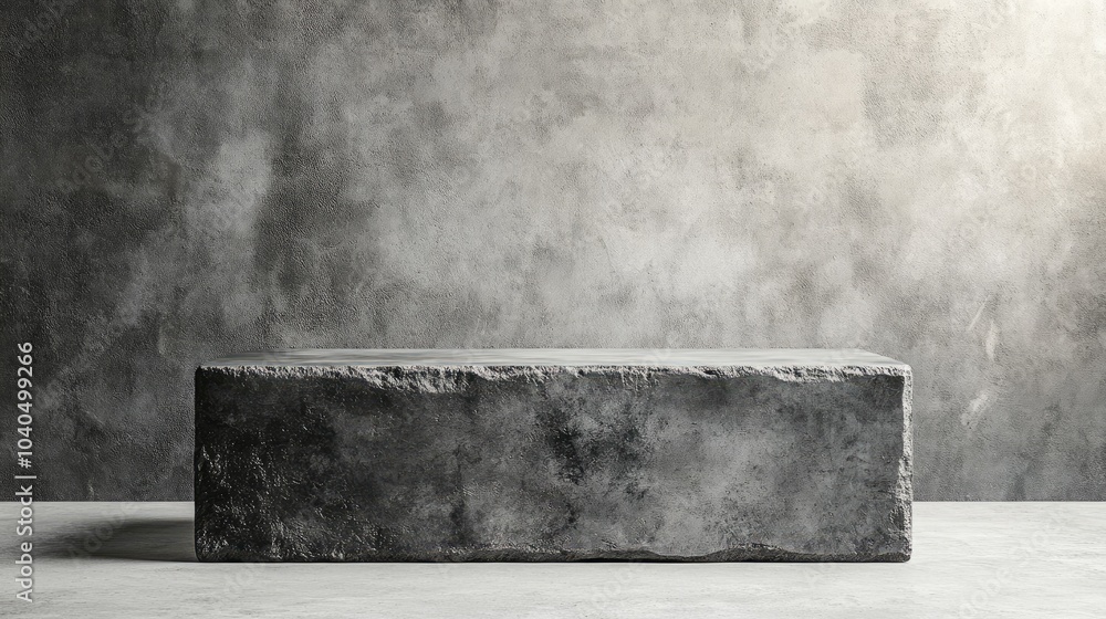 Poster minimalist concrete block on textured background a study in modern design aesthetics