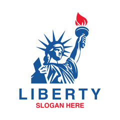 Liberty Statue logo design symbol vector illustration © ellistya