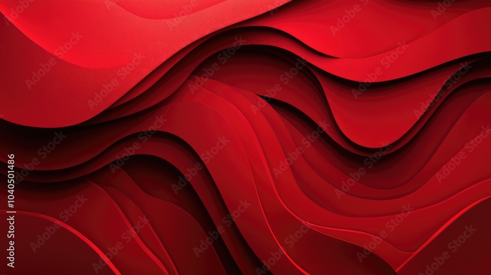 Poster dynamic waves of red exploring depth and texture in abstract design