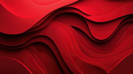 Dynamic waves of red exploring depth and texture in abstract design
