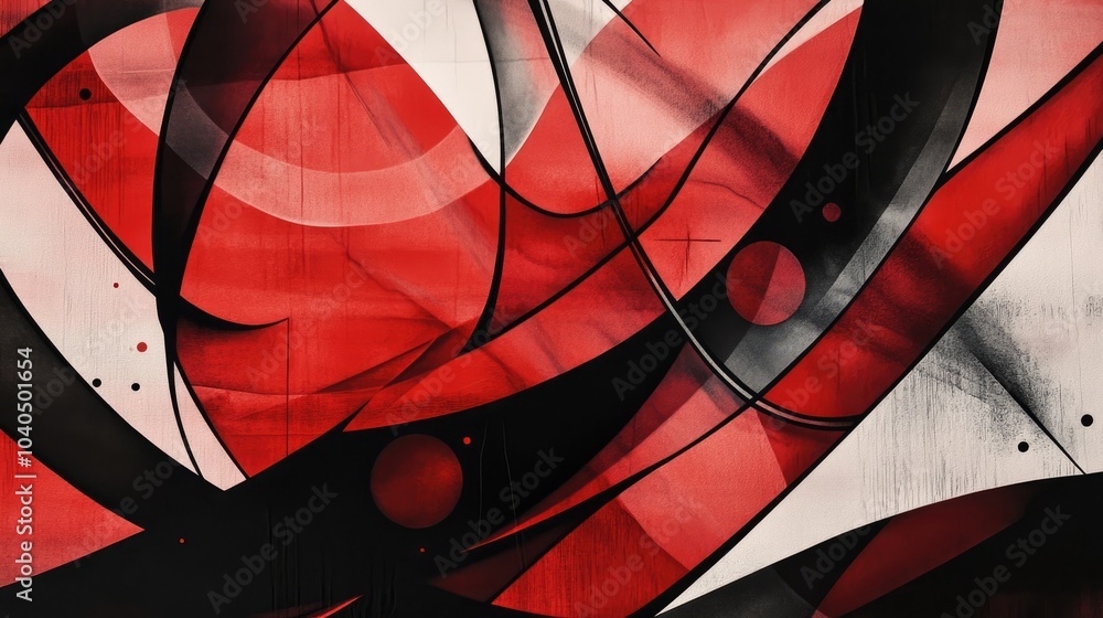 Aufkleber abstract red and black waves a dynamic expression of modern art and emotion