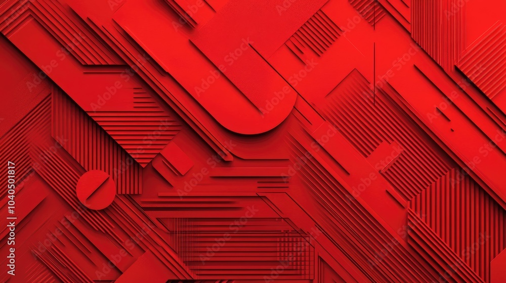 Poster dynamic red geometric abstract design a modern interpretation of texture and form in graphic art