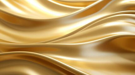 Wavy Flowing Patterns with Metallic Texture in Gold Hues for a Luxurious Reflective Surface Effect