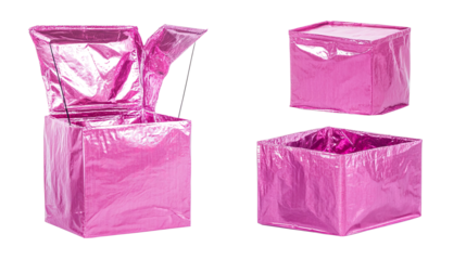 Bright Pink Gift Boxes Displayed on a Transparent Background for Gifts Generative AI