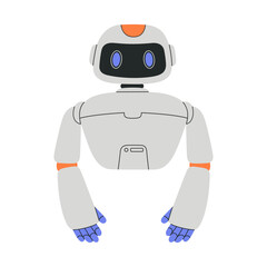 AI chat bot character for customer support, Artificial Intelligence helps with content creation, virtual robot, online data analyses. Flat vector modern illustration isolated on white background