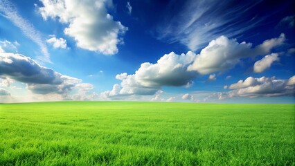 Obraz premium Green field and blue sky