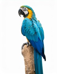 Obraz premium ルリコンゴウインコ（blue and yellow macaw on white background） 