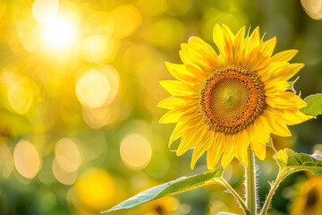 Obraz premium Sunflower floral close up nature yellow.