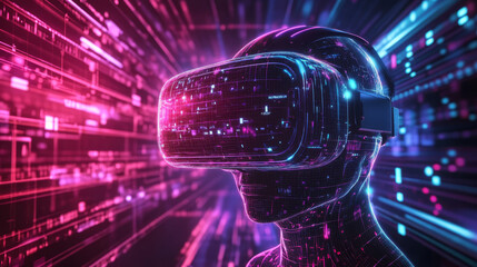 A banner showcasing the concept of the metaverse and virtual digital reality, simulating a futuristic networked world. This 3D vector illustration highlights global technological innovation.



