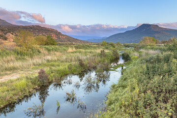 River valley at sunrise on Lesbos