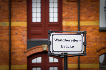 Daytime winter scene in Speicherstadt (Wandbereiter Br&uuml;cke), Hamburg, outdoors during February season.