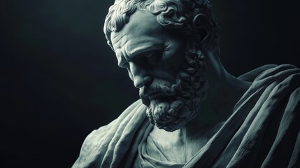Stoic Greek And Roman Statues, Stoics And Stoicism, Philosophy, Motivational And Inspirational Themes With Copy Space