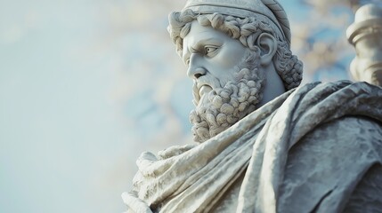 Fototapeta premium Stoic Greek And Roman Statues, Stoics And Stoicism, Philosophy, Motivational And Inspirational Themes With Copy Space