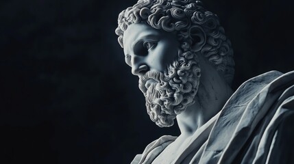 Stoic Greek And Roman Statues, Stoics And Stoicism, Philosophy, Motivational And Inspirational Themes With Copy Space