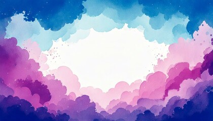 Obraz premium watercolor clouds background with empty copy space in the middle