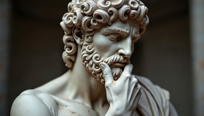 Stoic Greek And Roman Statues, Stoics And Stoicism, Philosophy, Motivational And Inspirational Themes With Copy Space