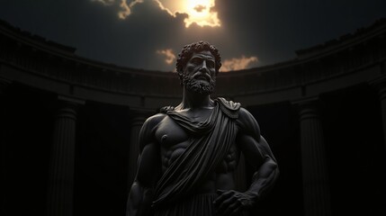 Stoic Greek And Roman Statues, Stoics And Stoicism, Philosophy, Motivational And Inspirational Themes With Copy Space