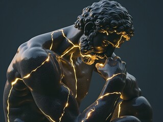 Stoic Greek And Roman Statues, Stoics And Stoicism, Philosophy, Motivational And Inspirational Themes With Copy Space