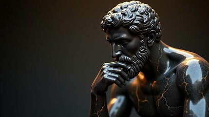 Fototapeta premium Stoic Greek And Roman Statues, Stoics And Stoicism, Philosophy, Motivational And Inspirational Themes With Copy Space