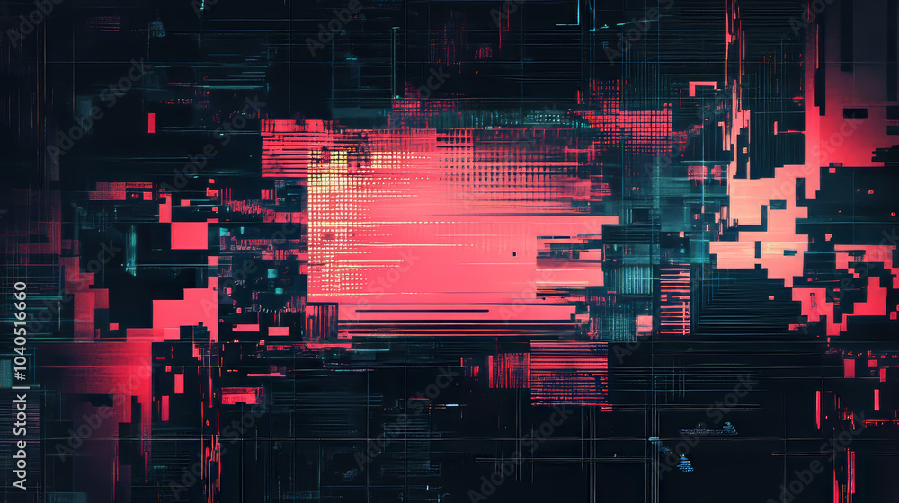 Poster error screen vector design. a collection of illustrations featuring digital pixel noise and glitch e