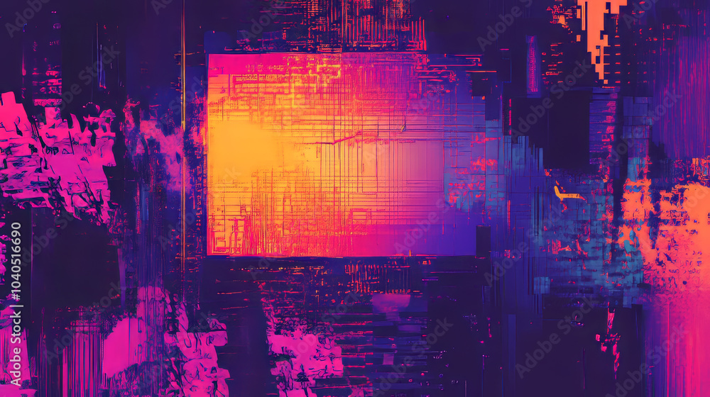 Poster error screen vector design. a collection of illustrations featuring digital pixel noise and glitch e